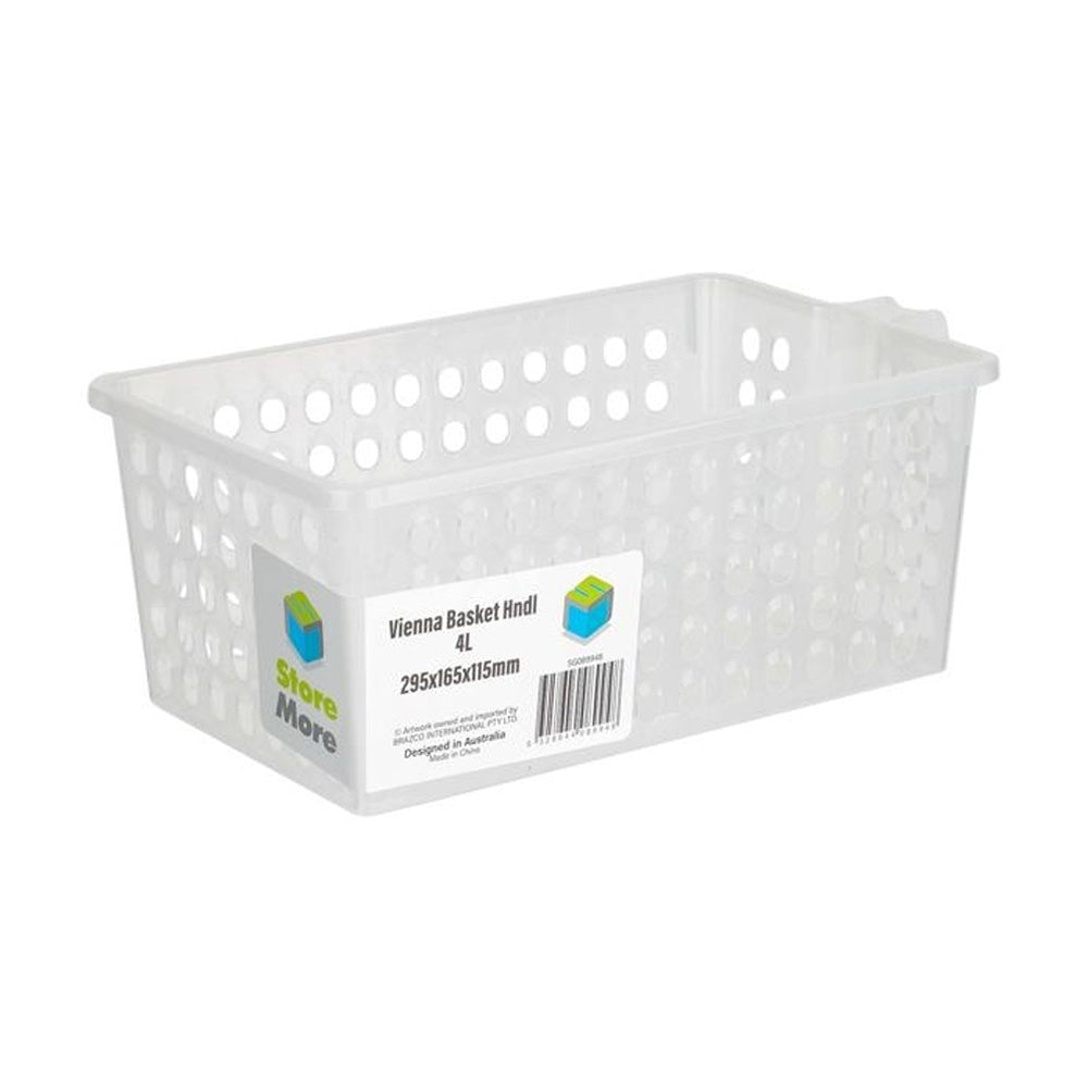 Braz Home Organisation Storage Vienna Basket w/ Handles 4L 29x16x11cm White