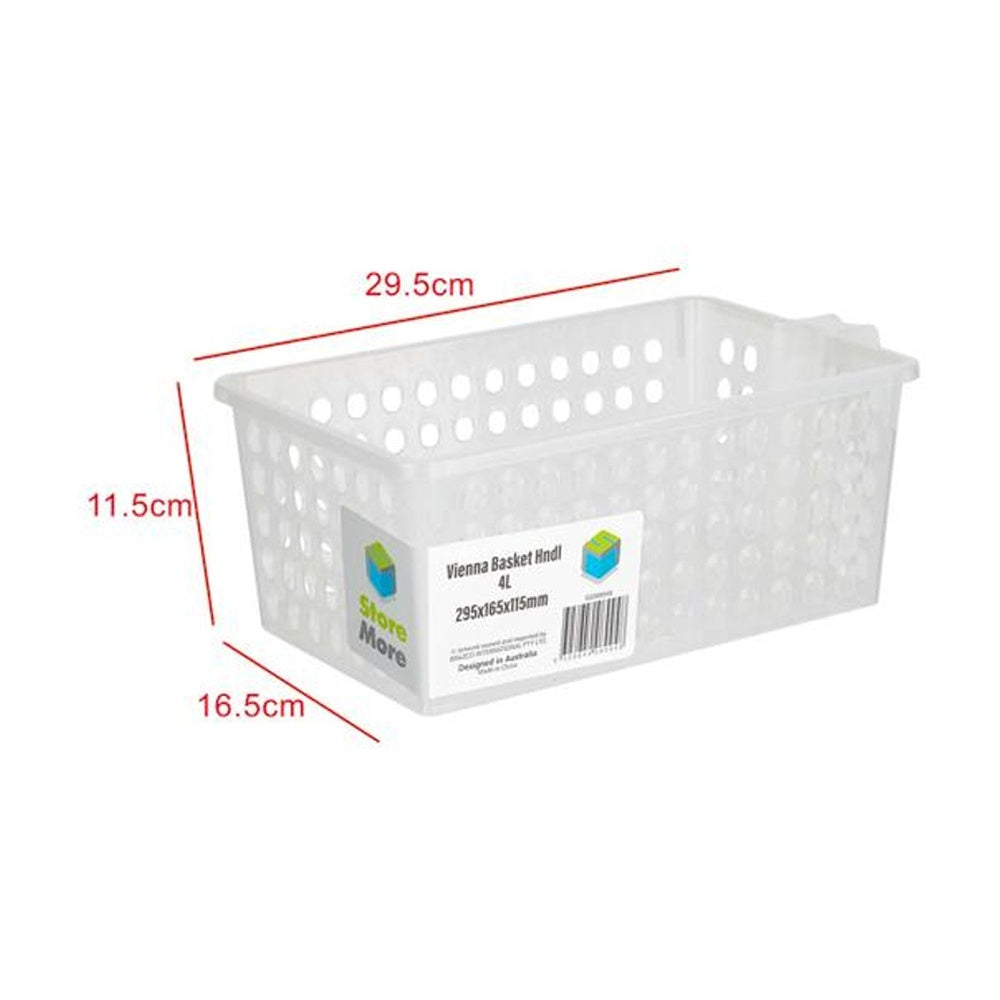 Braz Home Organisation Storage Vienna Basket w/ Handles 4L 29x16x11cm White — image 2
