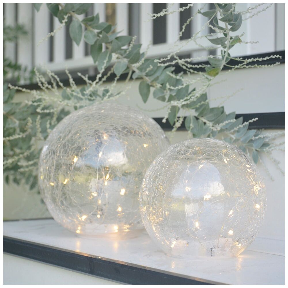 Annabel Trends 15cm Small Glass Crackle Light Ball Globe Home Decor — image 3