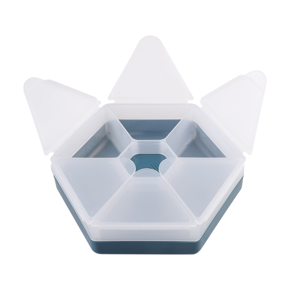 Melii Kids 6 Compartment Hexagon Snackle Lunch Box Container Blue 798ml — image 4