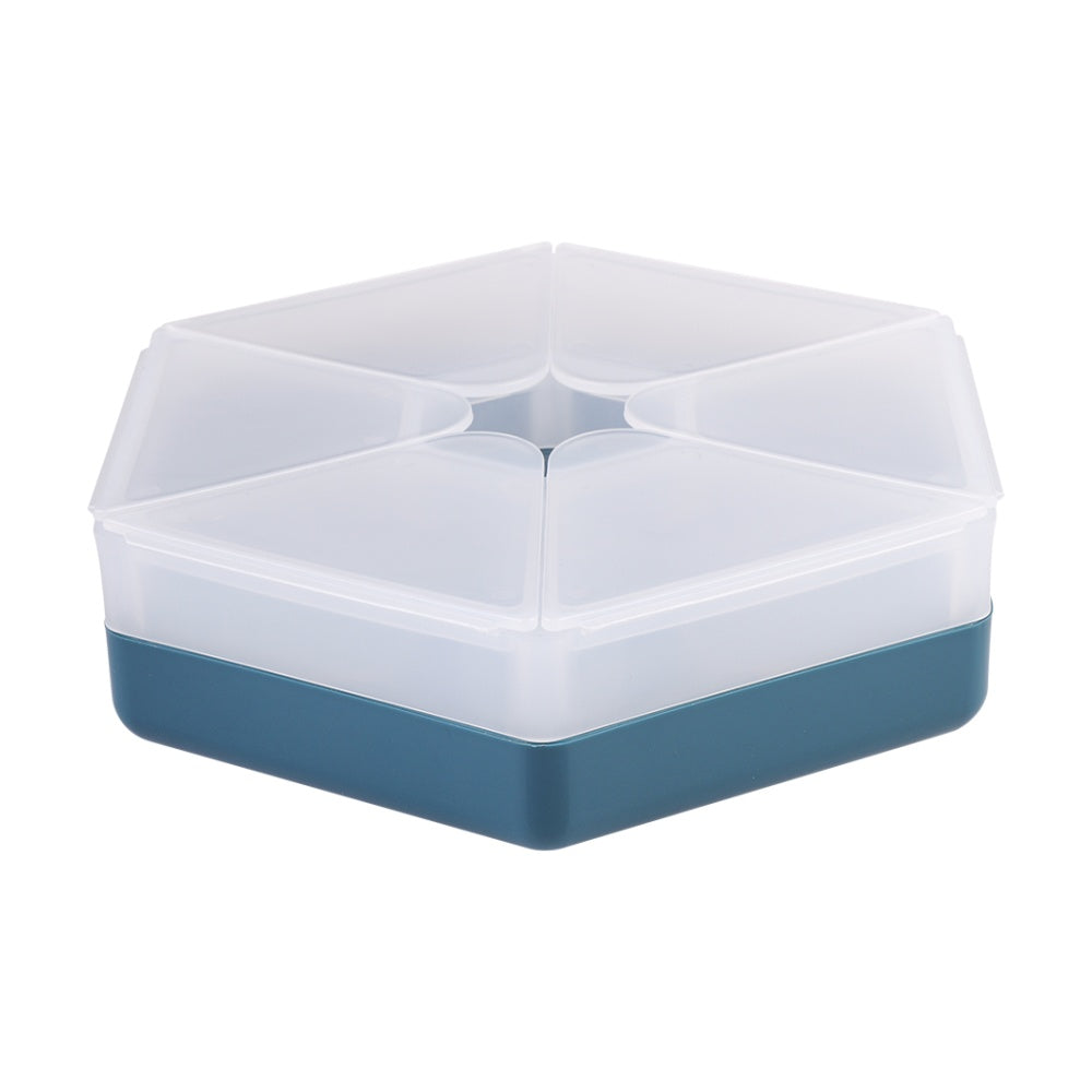 Melii Kids 6 Compartment Hexagon Snackle Lunch Box Container Blue 798ml — image 6