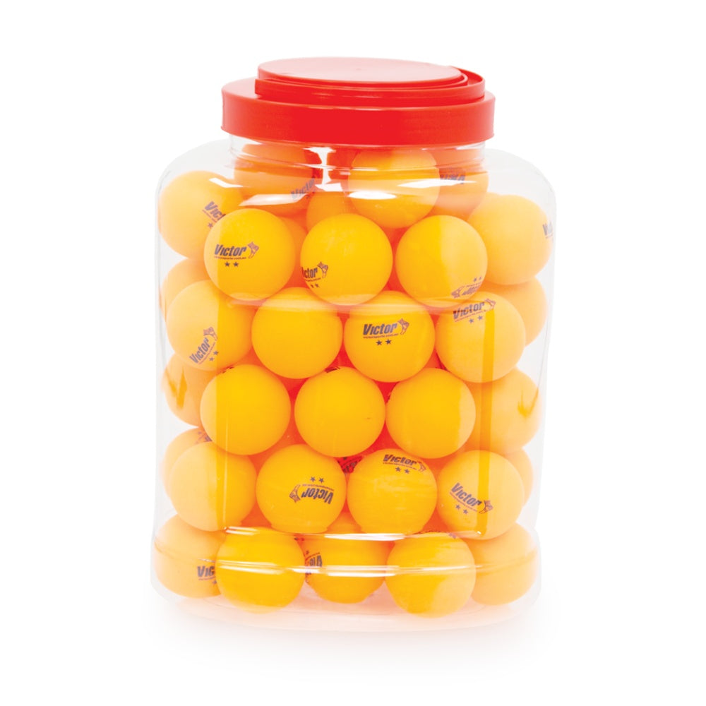 Victor Sports Victor Table Tennis Balls Bucket 2-Star Storage Container Orange (60 Pieces) — image 2