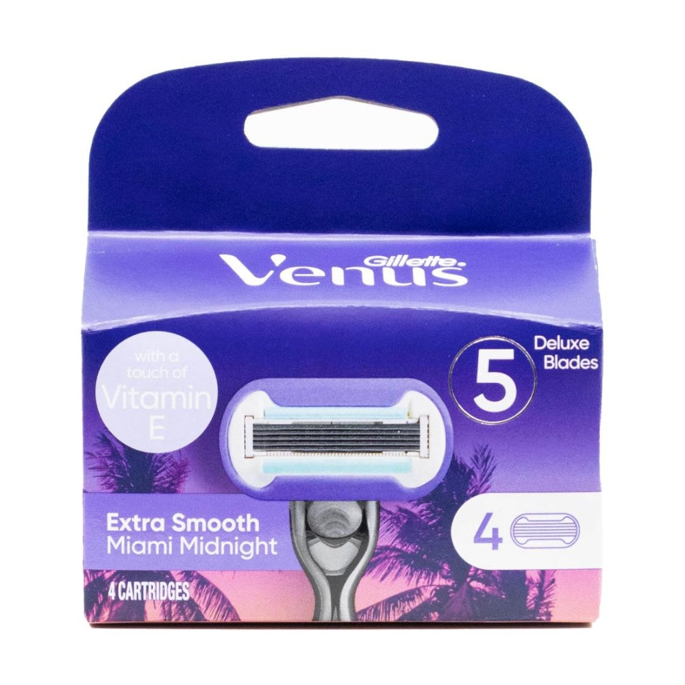 Gillette Razor Cartridges Venus Extra Smooth Miami Midnight Blades Gillette (4 Pieces)