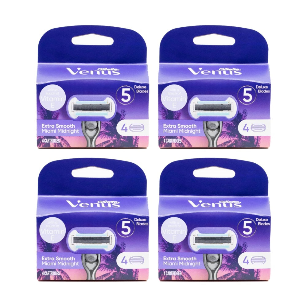 Gillette Razor Cartridges Venus Extra Smooth Miami Midnight Blades (4 Pack of 4)