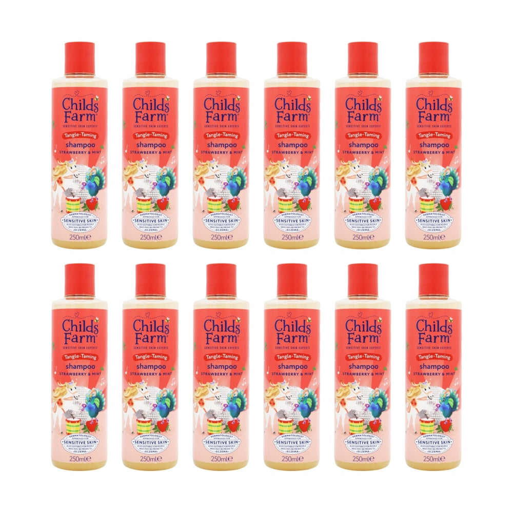 Childs Farm Shampoo Sensitive Skin Experts Tangle Taming Strawberry 250ml (12 Pack)