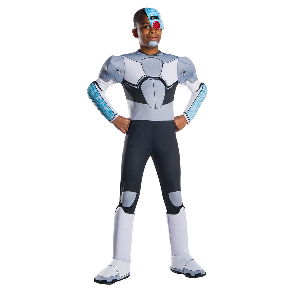 DC Comics Teen Titans Cyborg Deluxe Boys Dress Up Costume Outfit Jumpsuit Size M