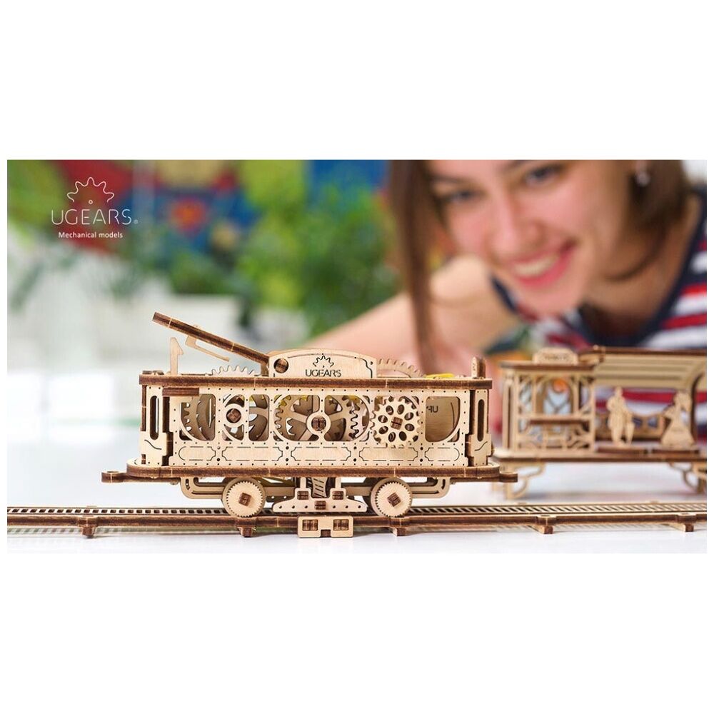 Ugears 284pc 14y+ Model Tram Line Mechanical Towns Series Wooden Diorama — image 4