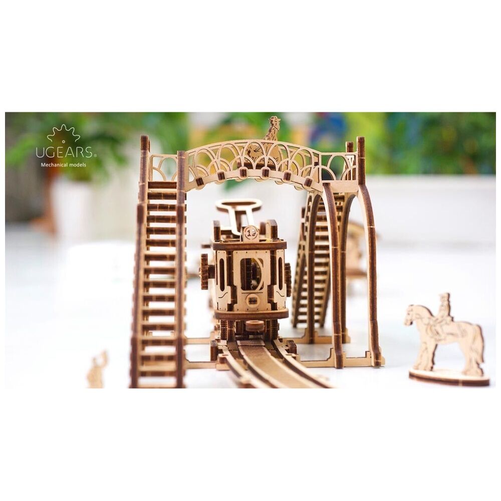 Ugears 284pc 14y+ Model Tram Line Mechanical Towns Series Wooden Diorama — image 5