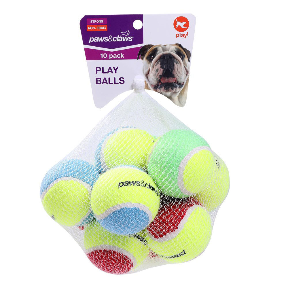 Paws and Claws 6cm Tennis Balls Non Toxic Dogs/Pets/Puppy Toys Assort Colours (16 Pieces) — image 2