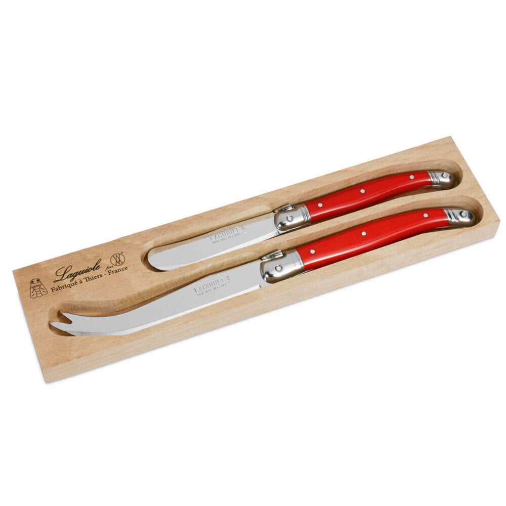 Andre Verdier Laguiole Debutant Cheese Knife Set Spreader Slicer Knives Red (4 Pieces) — image 2