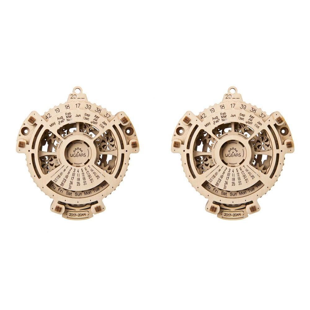 Ugears 24pc Ugears Date Navigator 2.0 3D Wooden Toy 10.5x9.8cm - Brown 8y+ (2 Pack)