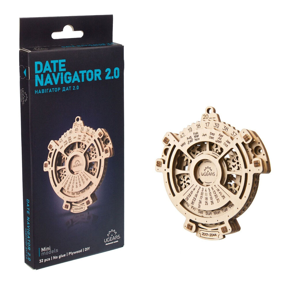Ugears 24pc Ugears Date Navigator 2.0 3D Wooden Toy 10.5x9.8cm - Brown 8y+ (2 Pack) — image 4