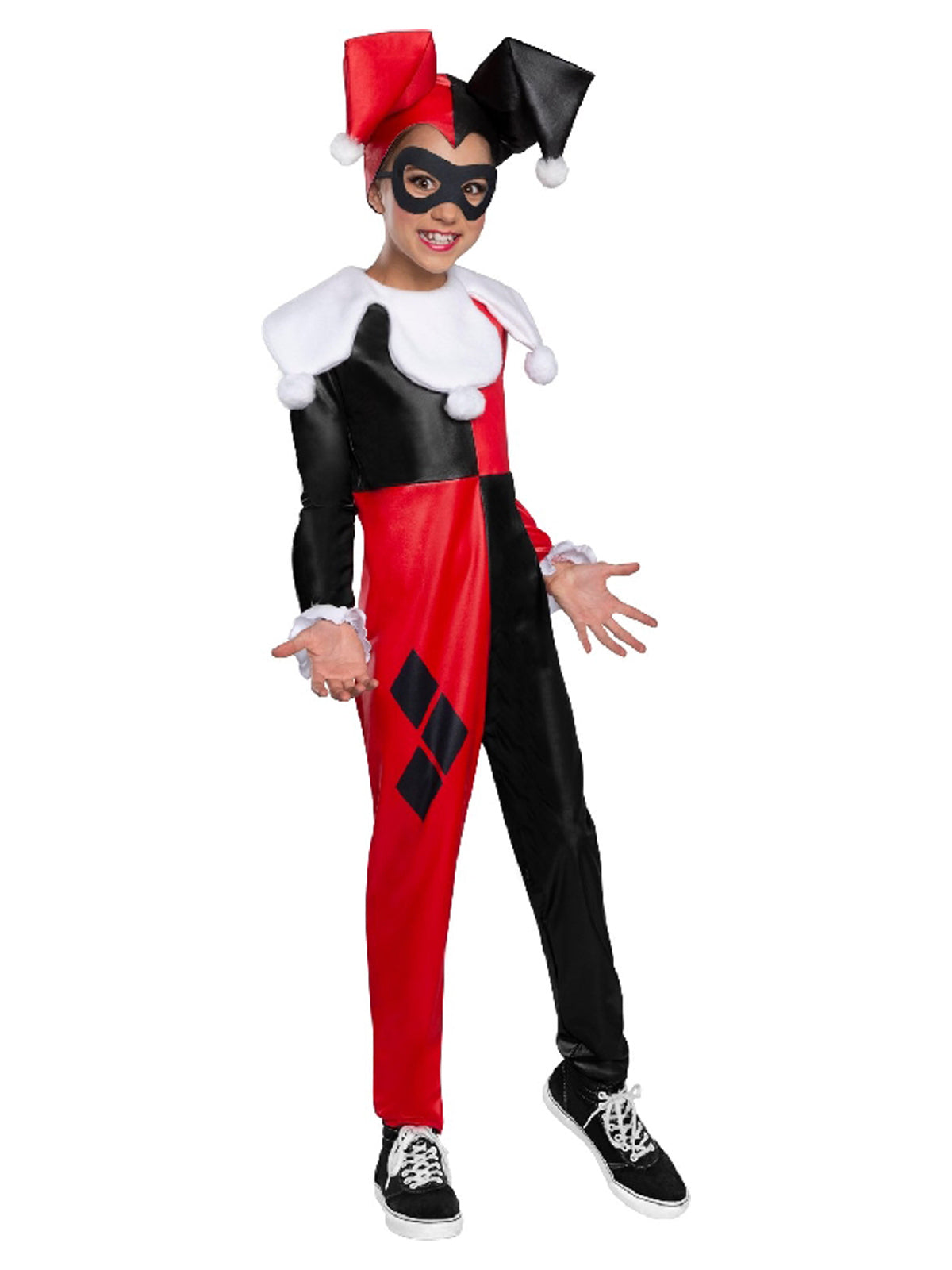 Marvel Dc Comics Harley Quinn Dcshg Kids Jumpsuit Dress Up Halloween Party Costume Size L