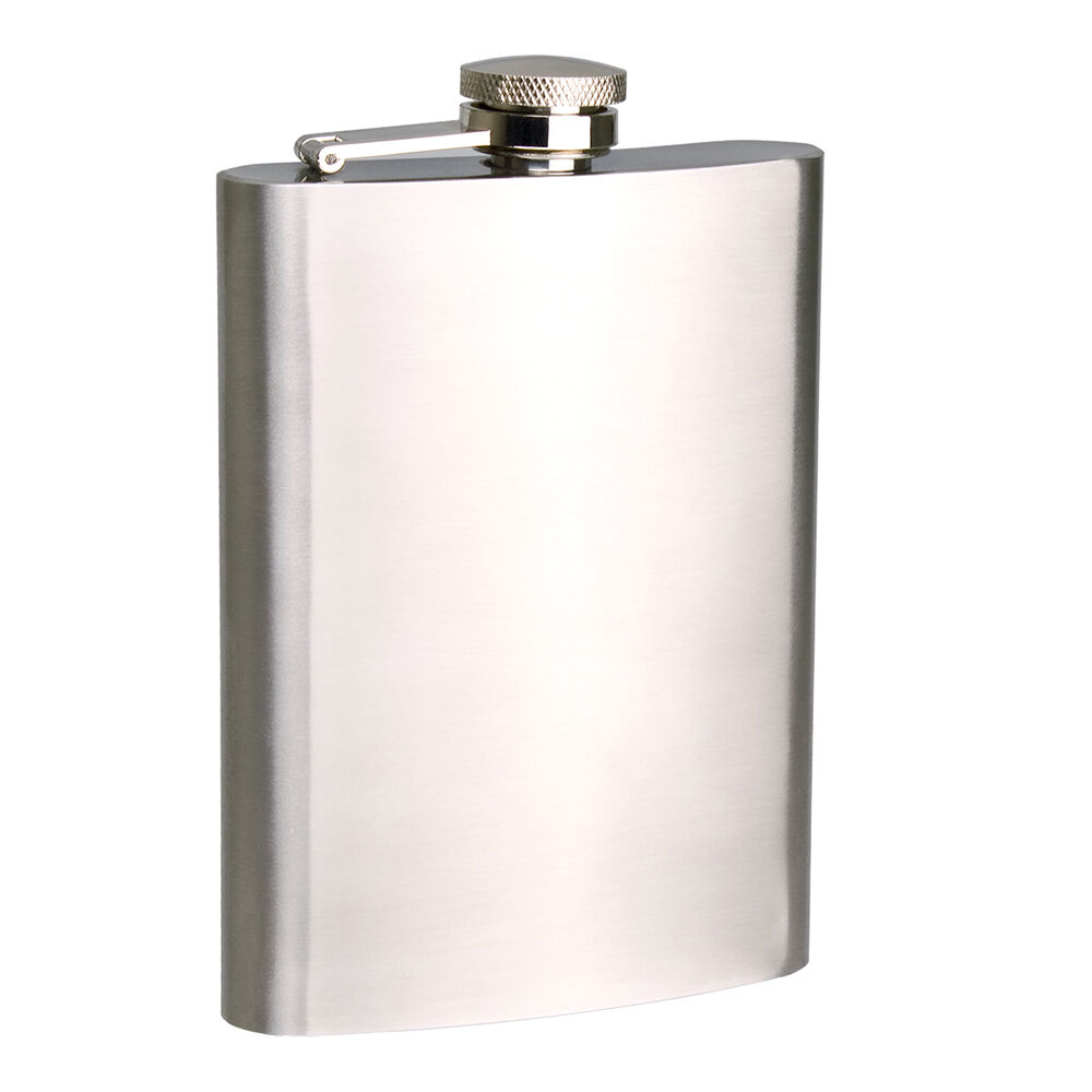 Bartender 8oz/236ml Silver Stainless Steel Satin Finish Hip Drink Flask