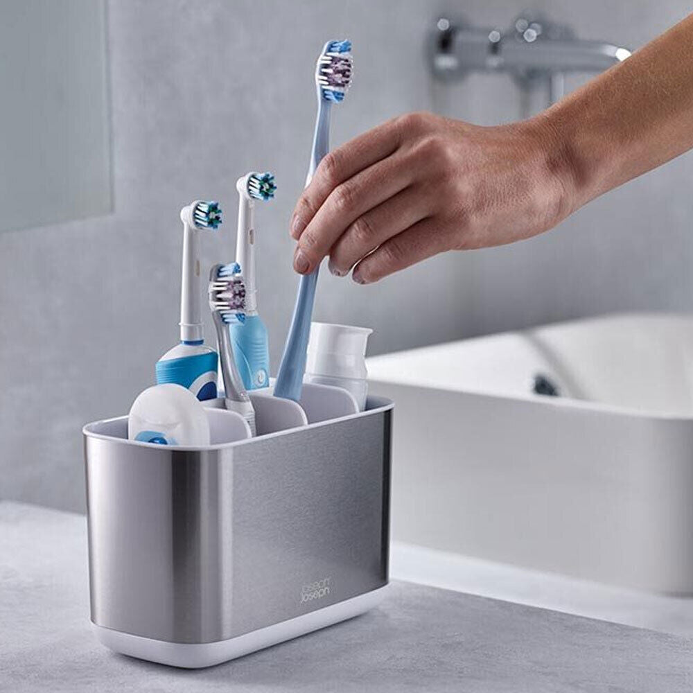 Joseph Joseph EasyStore Steel Toothbrush Caddy Large - White (2 Pack) — image 7