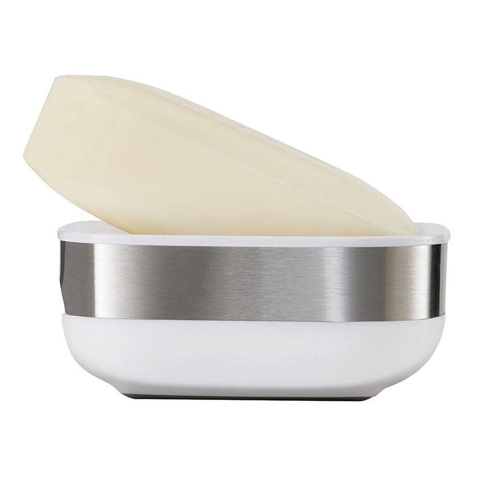 Joseph Joseph Slim Steel Compact Soap Dish - White (2 Pack) — image 2