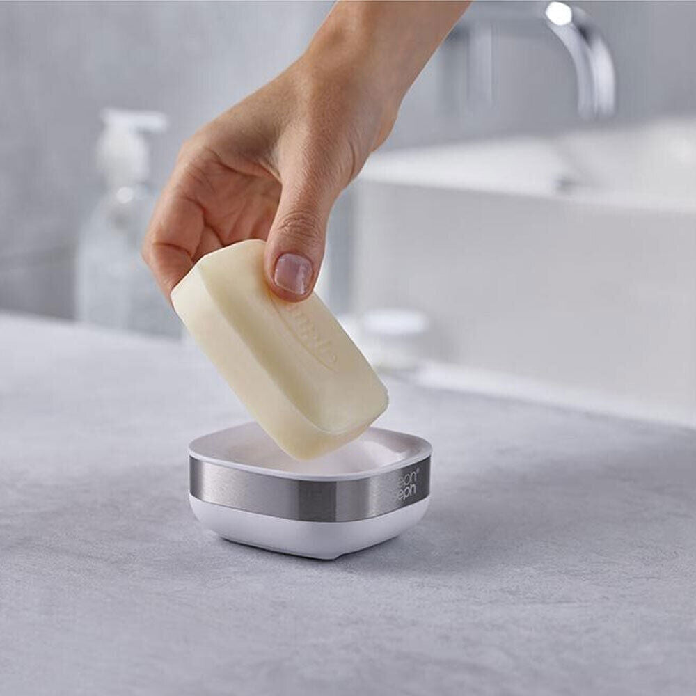 Joseph Joseph Slim Steel Compact Soap Dish - White (2 Pack) — image 5