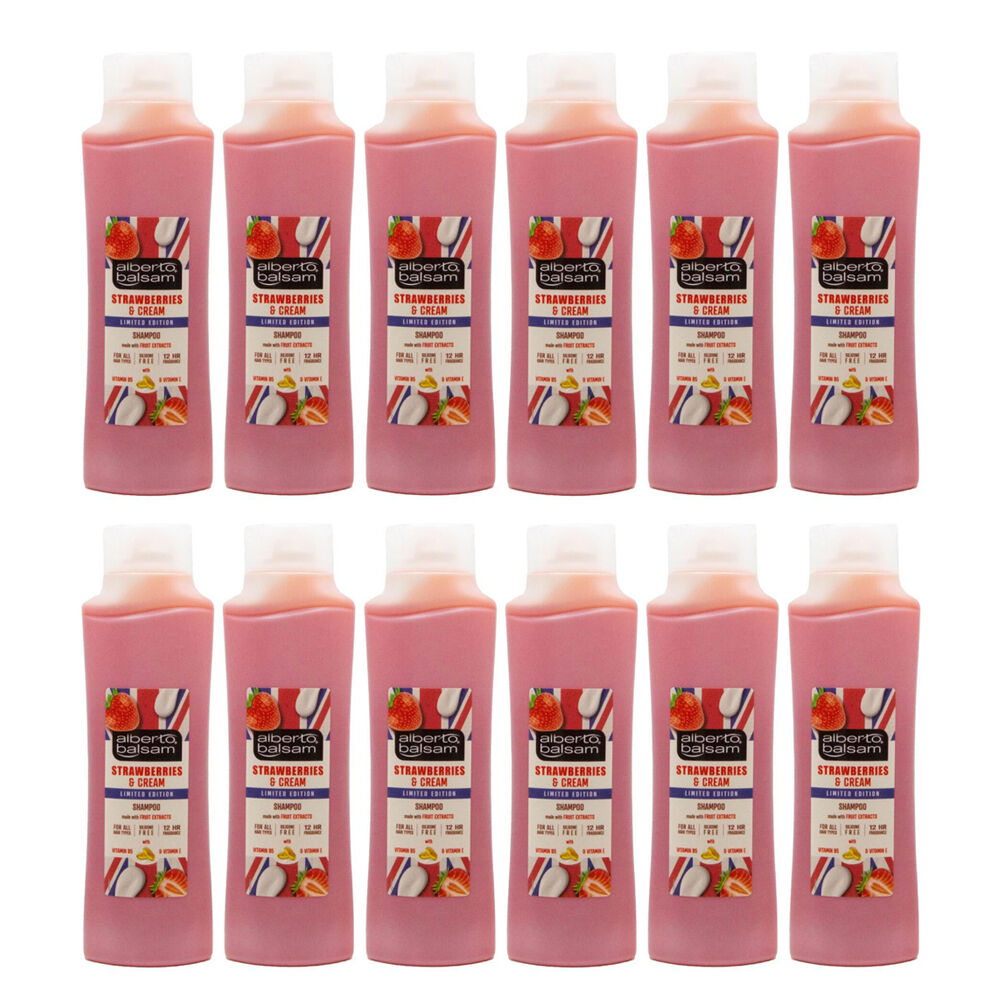 Alberto Balsam Shampoo 350ml Strawberries & Cream Moisturising/Hydrating (12 Pack)
