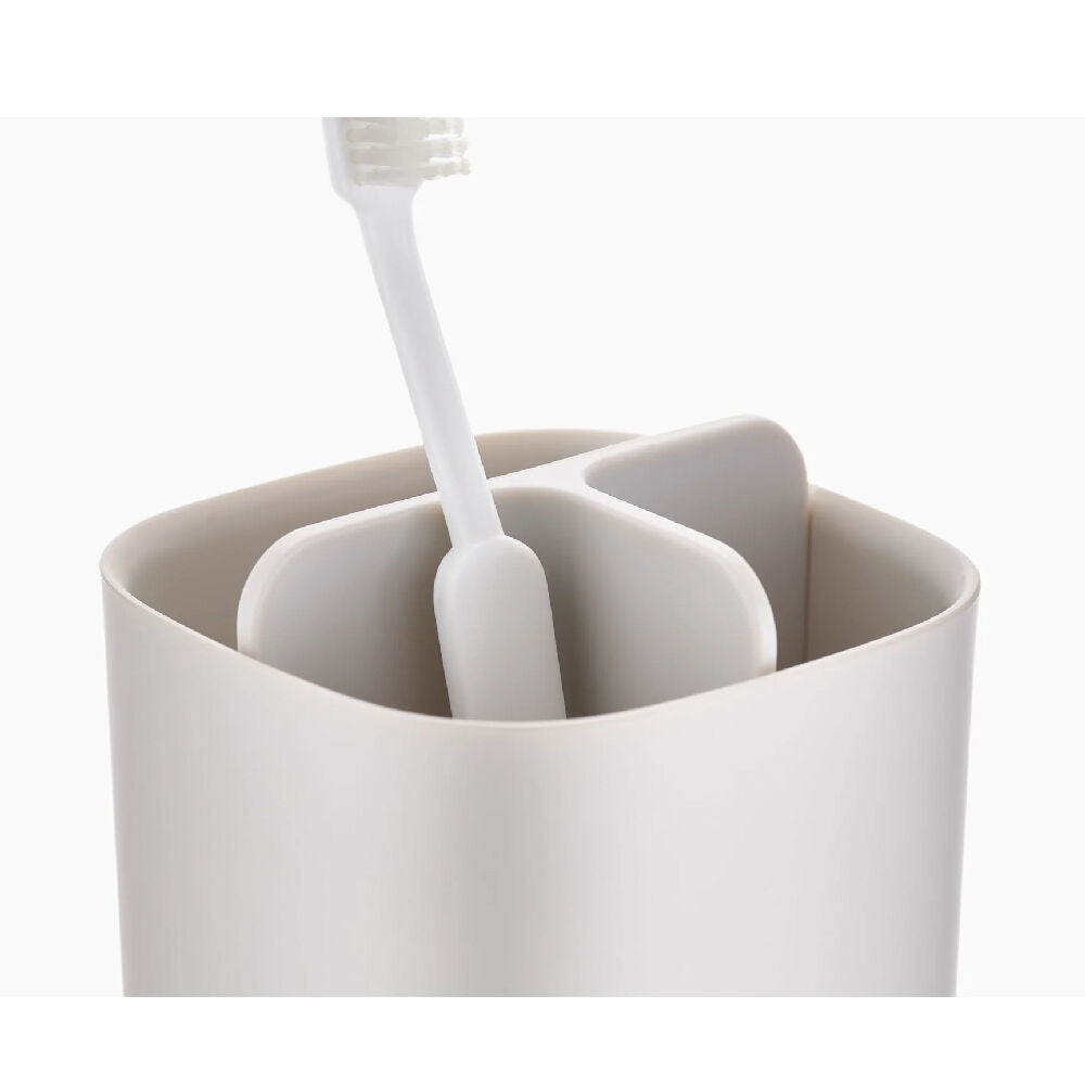Joseph Joseph EasyStore 13cm Toothbrush Caddy Home Organiser/Storage Ecru (2 Pack) — image 4