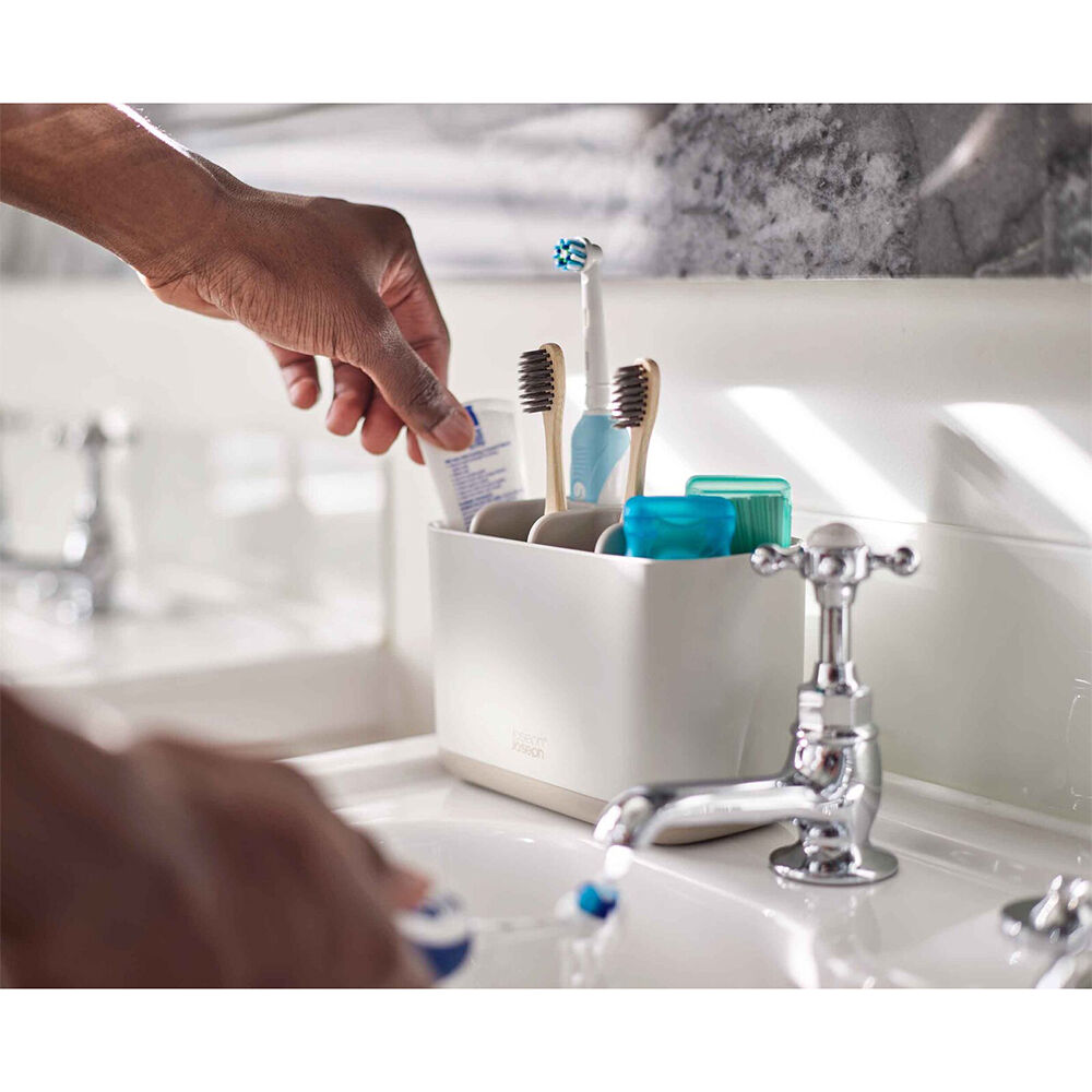 Joseph Joseph EasyStore 17cm Toothbrush Caddy Large - Ecru (2 Pack) — image 3