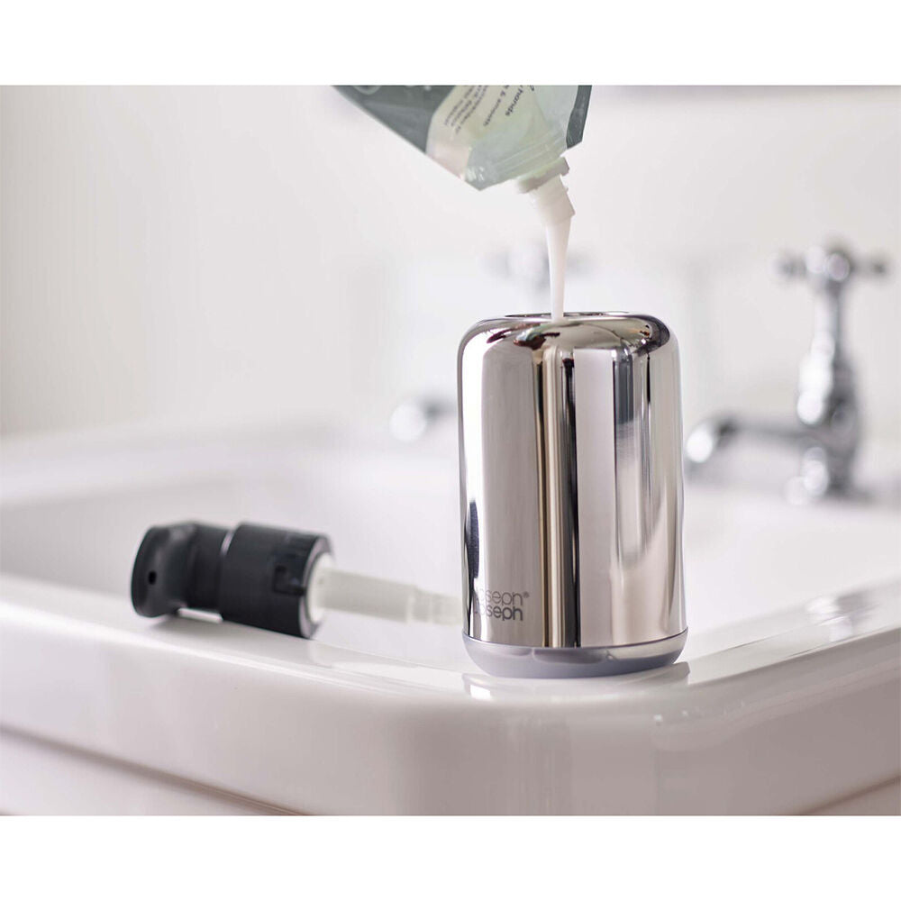 Joseph Joseph EasyStore 300ml Luxe Soap Pump Home Storage Container Steel (2 Pack) — image 6
