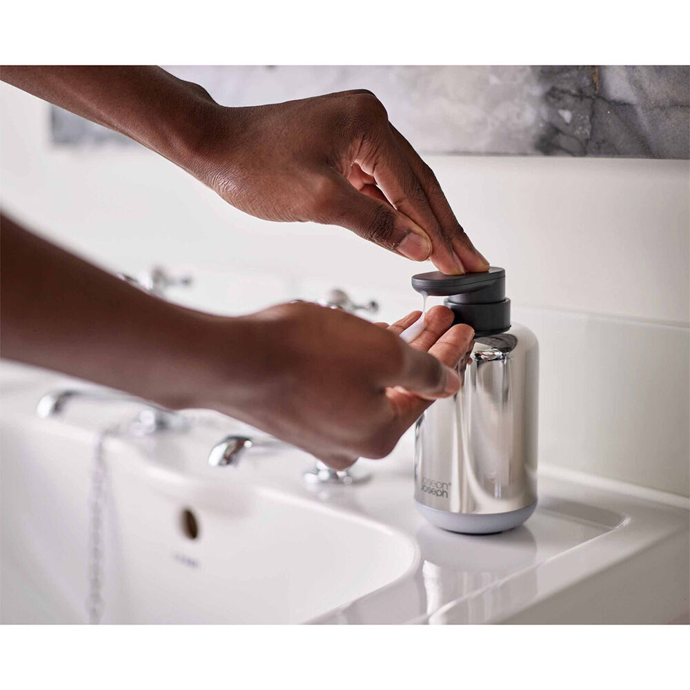 Joseph Joseph EasyStore 300ml Luxe Soap Pump Home Storage Container Steel (2 Pack) — image 3