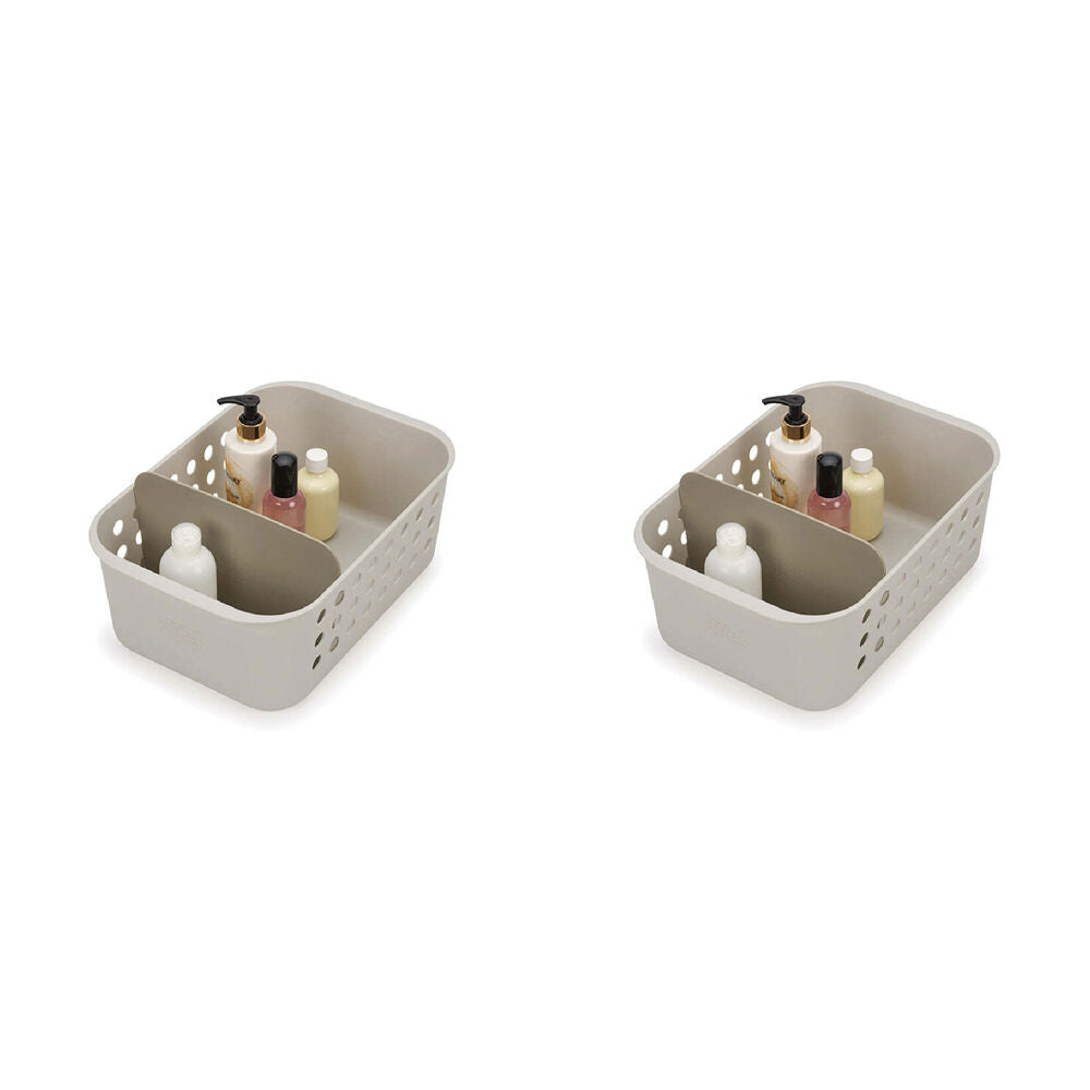 Joseph Joseph EasyStore 35cm Storage Basket Home Bath Organiser Large Ecru (2 Pack)