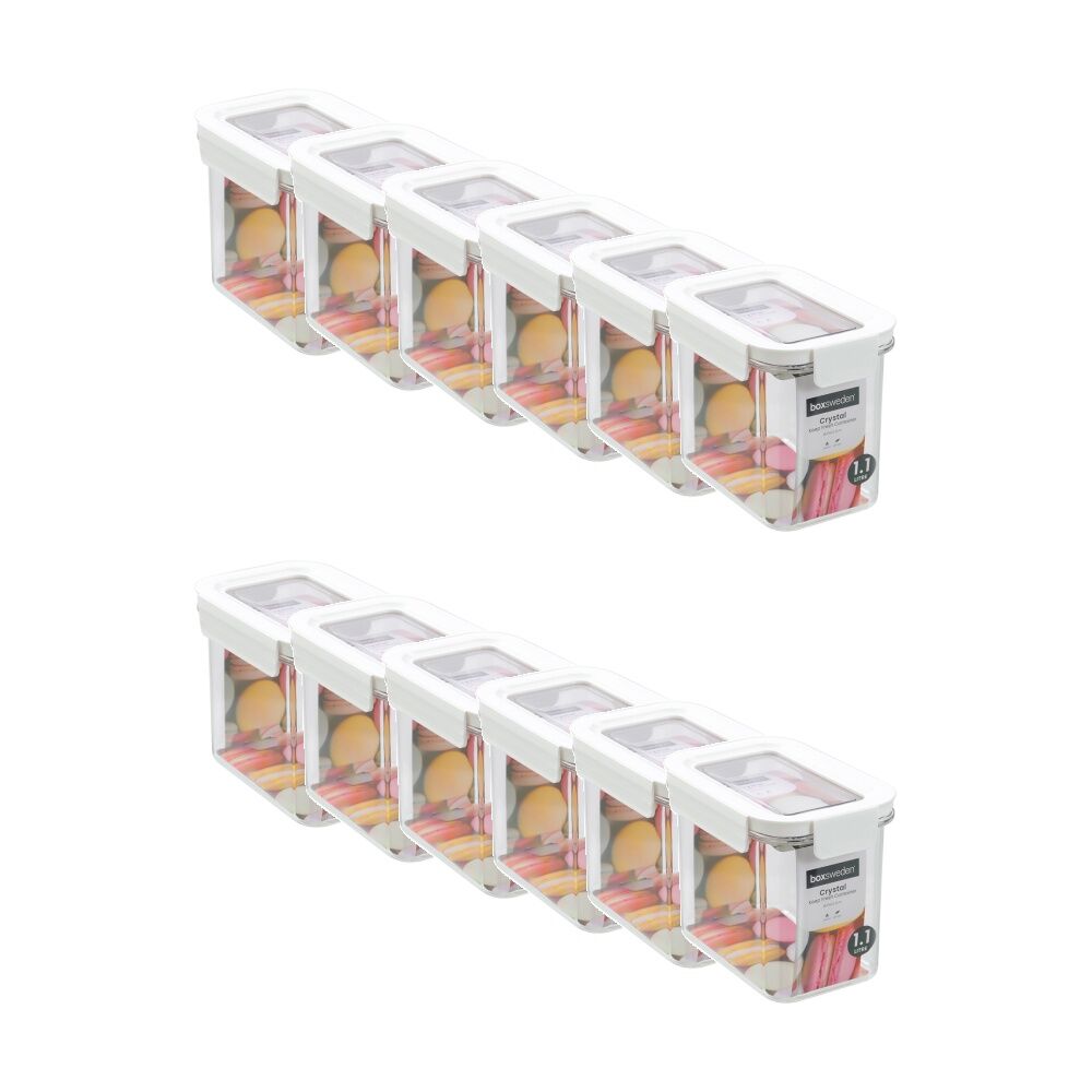 Lemon and Lime Crystal Keep Fresh Container 1.1L Food Safe Kitchenware (12 Pack)