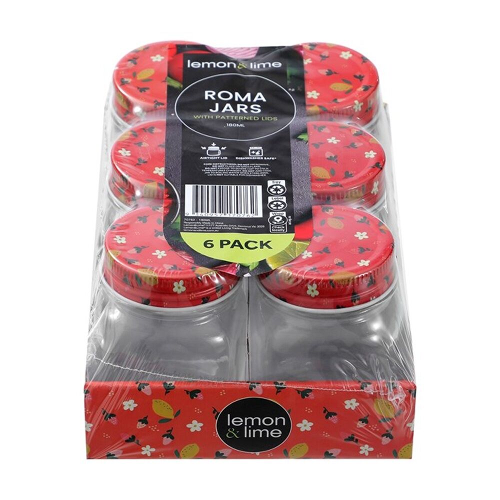 Lemon and Lime Roma Sherbert Garden Deco Conserve Jar 180ml Food Safe (6 Pieces) — image 3