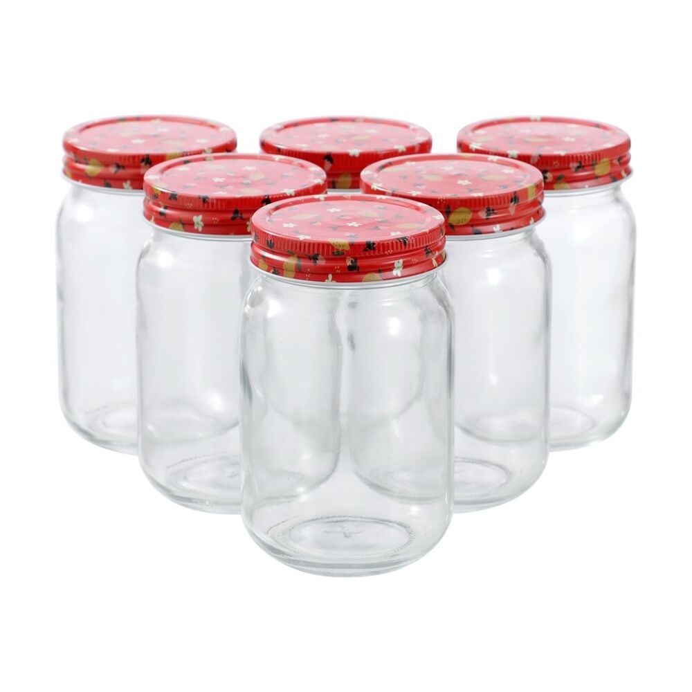 Lemon and Lime 6pc Lemon and Lime Roma Sherbert Garden Deco Conserve Jar 500ml Food Safe (4 Pack) — image 6