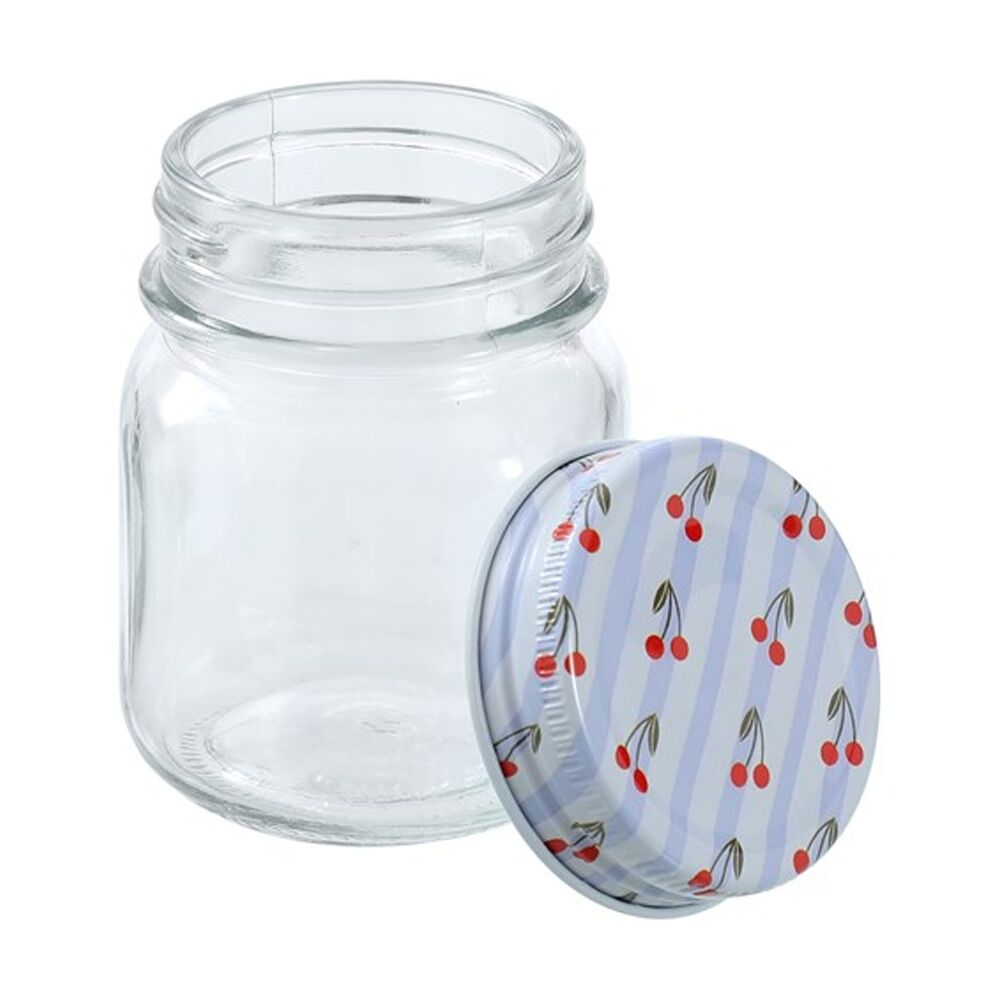 Lemon and Lime 6pc Lemon and Lime Roma Cherry Stripe Deco Conserve Jar 180ml Food Safe (4 Pack) — image 3