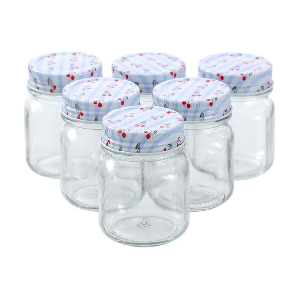 Lemon and Lime 6pc Lemon and Lime Roma Cherry Stripe Deco Conserve Jar 180ml Food Safe (4 Pack) — image 6