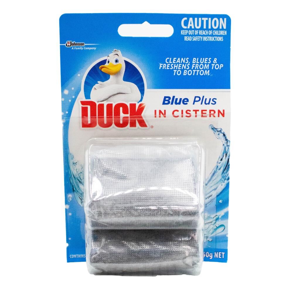 Duck Toilet Block Blue Plus Powerful Cleaning Freshener Cistern Use 50g (2 Pack)