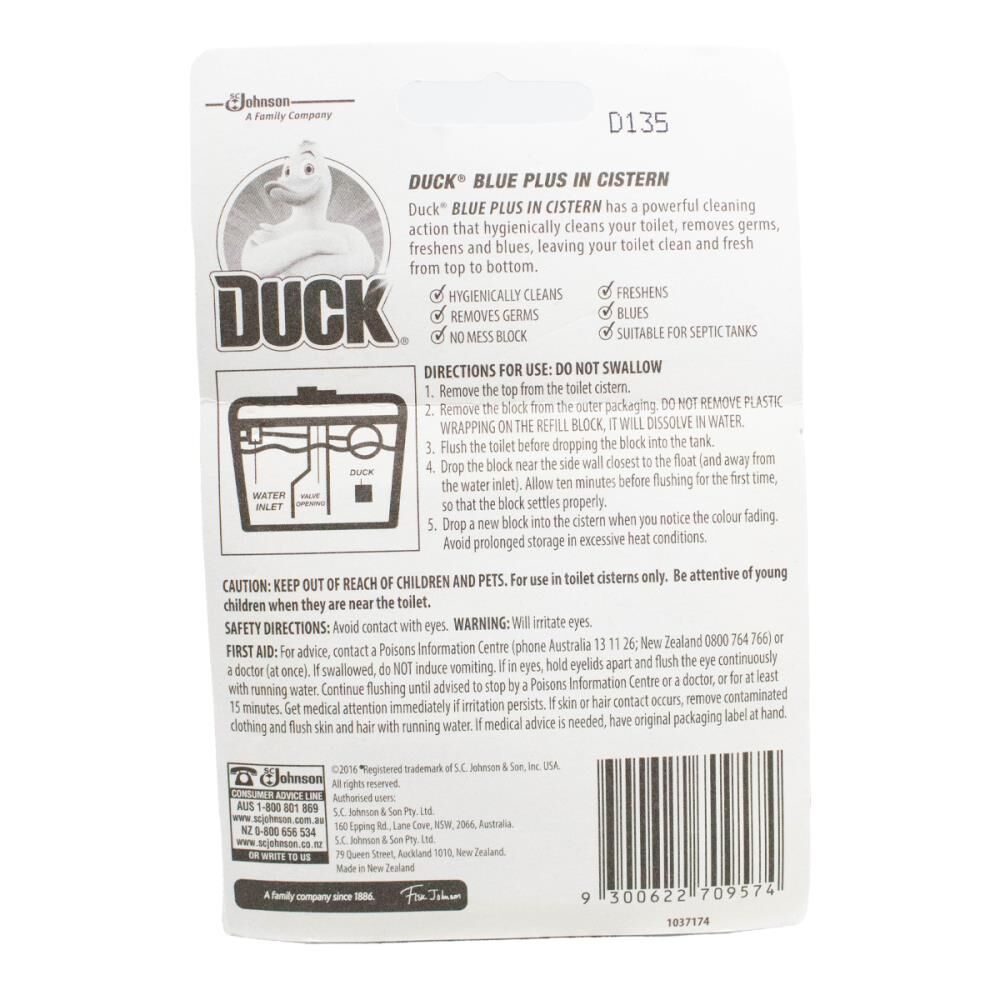 Duck Toilet Block Blue Plus Powerful Cleaning Freshener Cistern Use 50g (2 Pack) — image 2