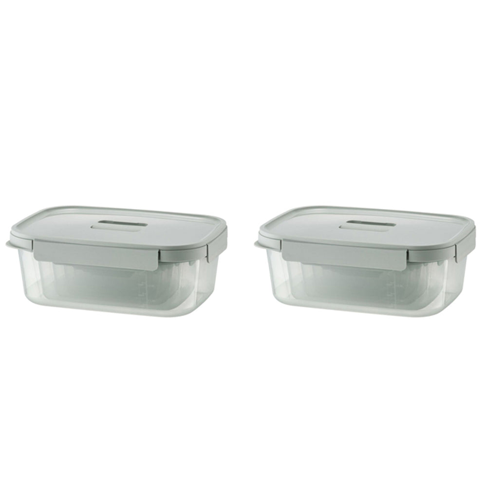 Locknlock 3pc LocknLock Nestopia 500ml/2.7L Rectangular Food Container Set Clear/Green (2 Pack)