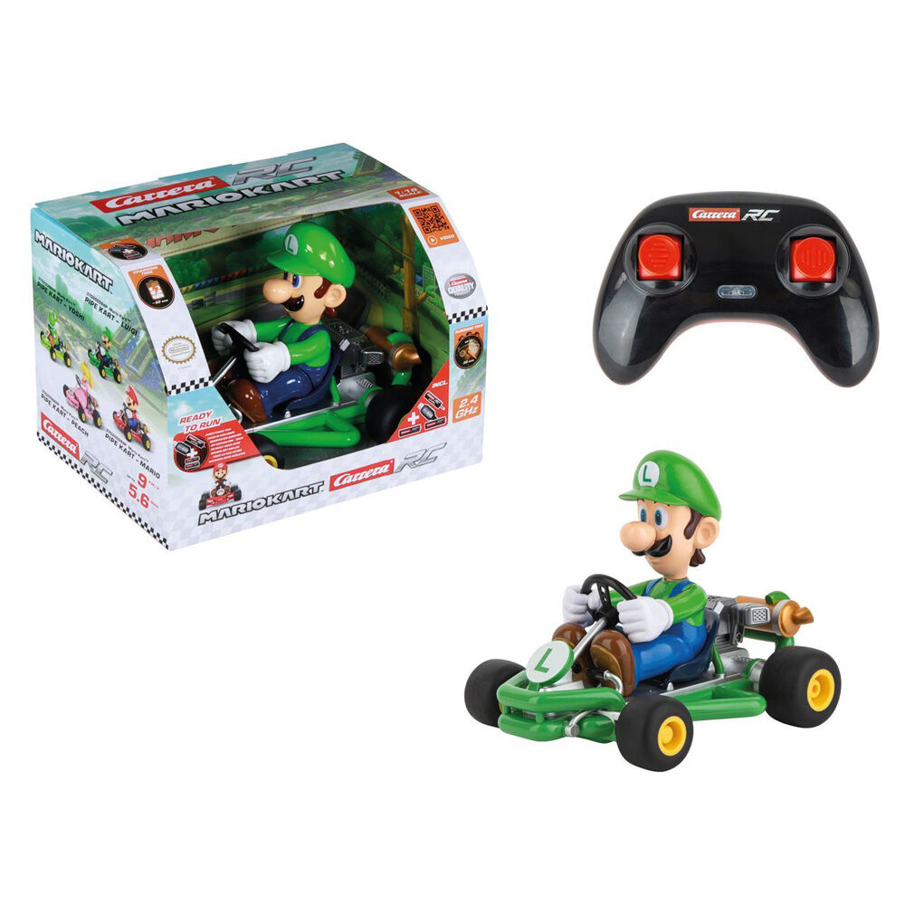 Carrera 1:18 Luigi Mario-Kart Pipe Kart - 2.4 GHz & USB Remote Control Kids Toy