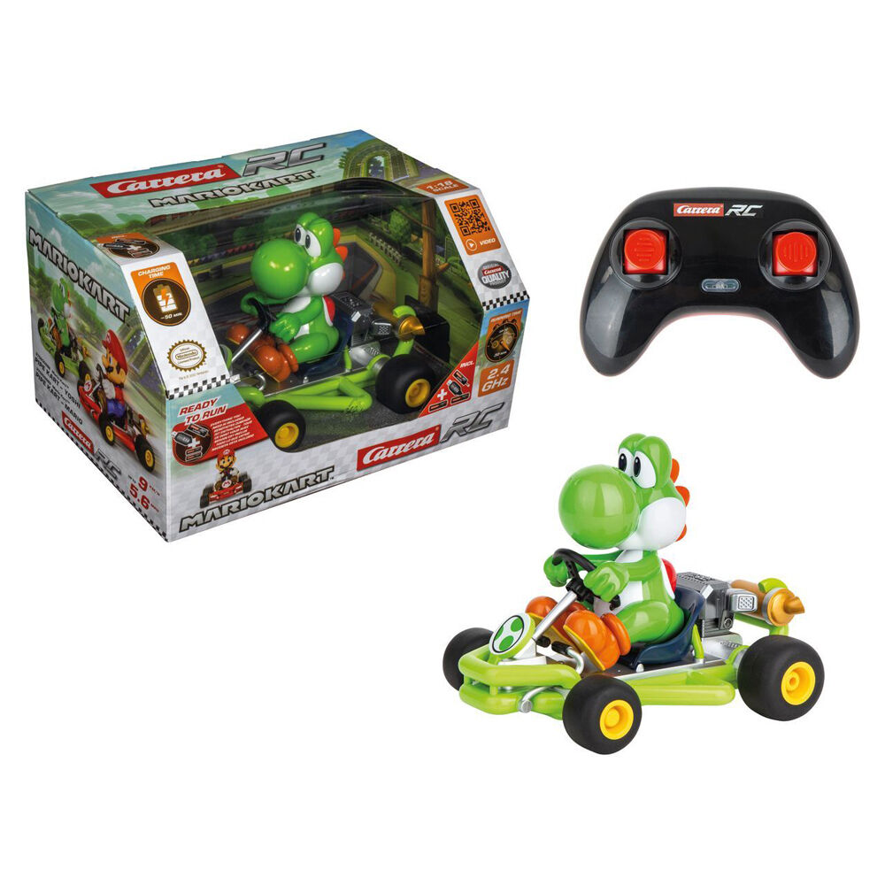 Carrera 1:18 Yoshi Mario-Kart Pipe Kart - 2.4 GHz & USB Remote Control Kids Toy