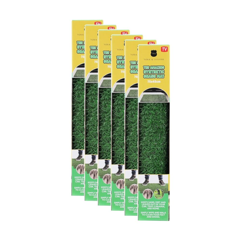 Boxsweden The Amazing Synthetic Grass Mat 75x45cm Easy To Clean Versatile (6 Pack)