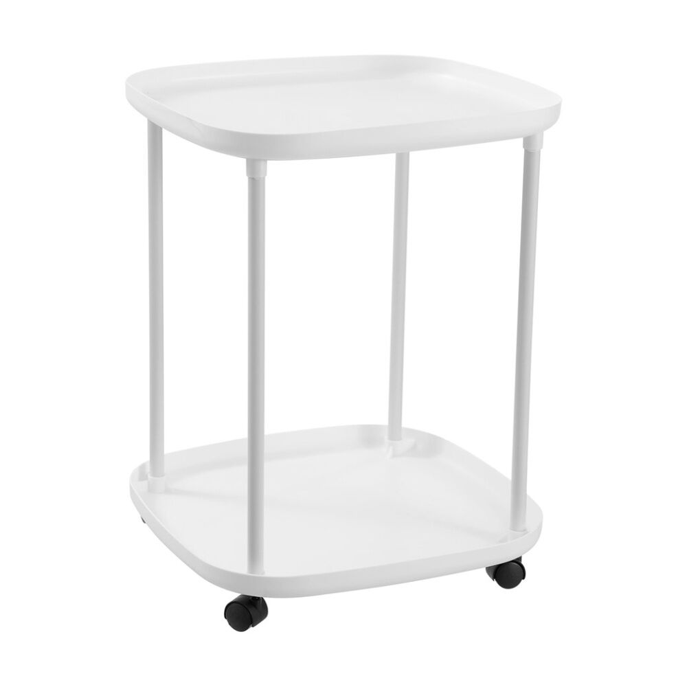 Boxsweden Luno 2 Tier Side Table w/ Wheels 39x39x50cm Durable Design Assorted — image 4