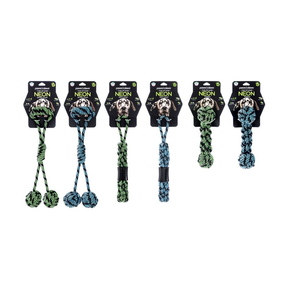 Paws and Claws Tug-Of-War Rope Tugger Toy For Healthy Teeth & Gums Assorted (12 Pack) — image 3