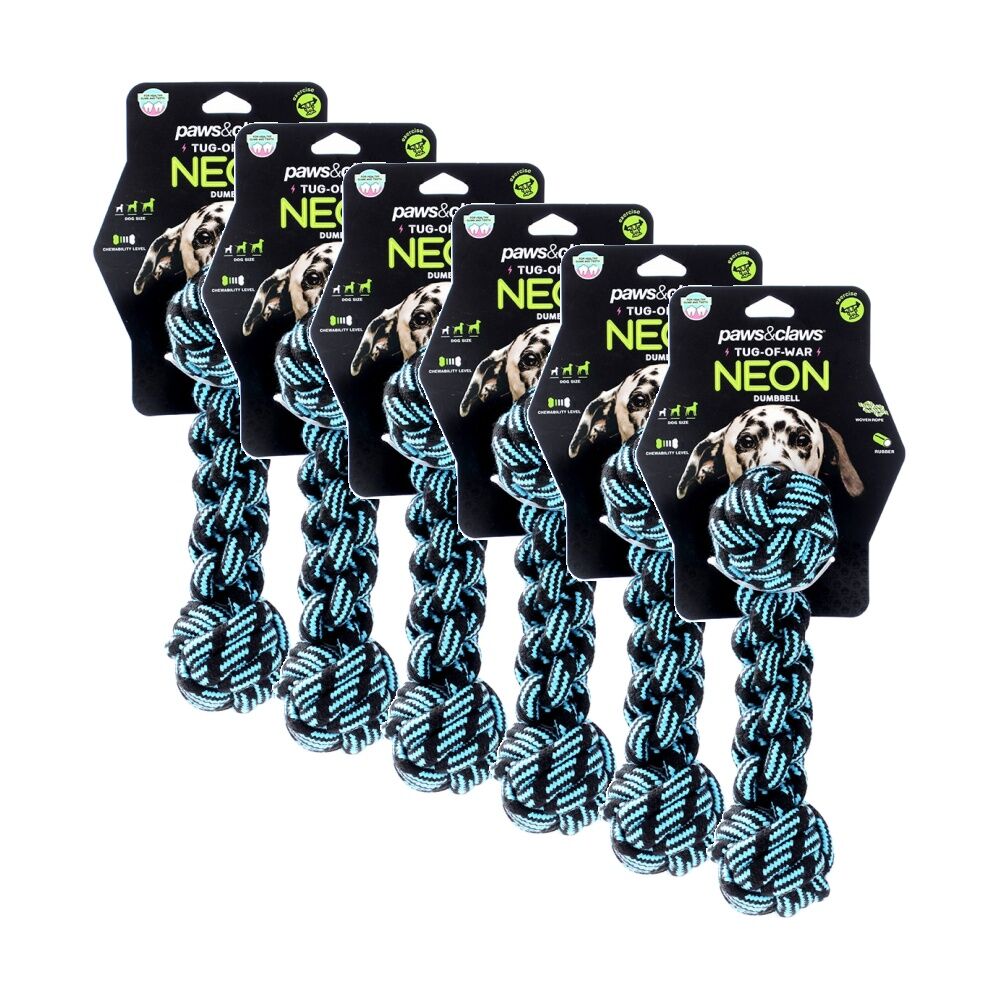 Paws and Claws Tug-Of-War Rope Tugger Toy For Healthy Teeth & Gums Assorted (6 Pack)