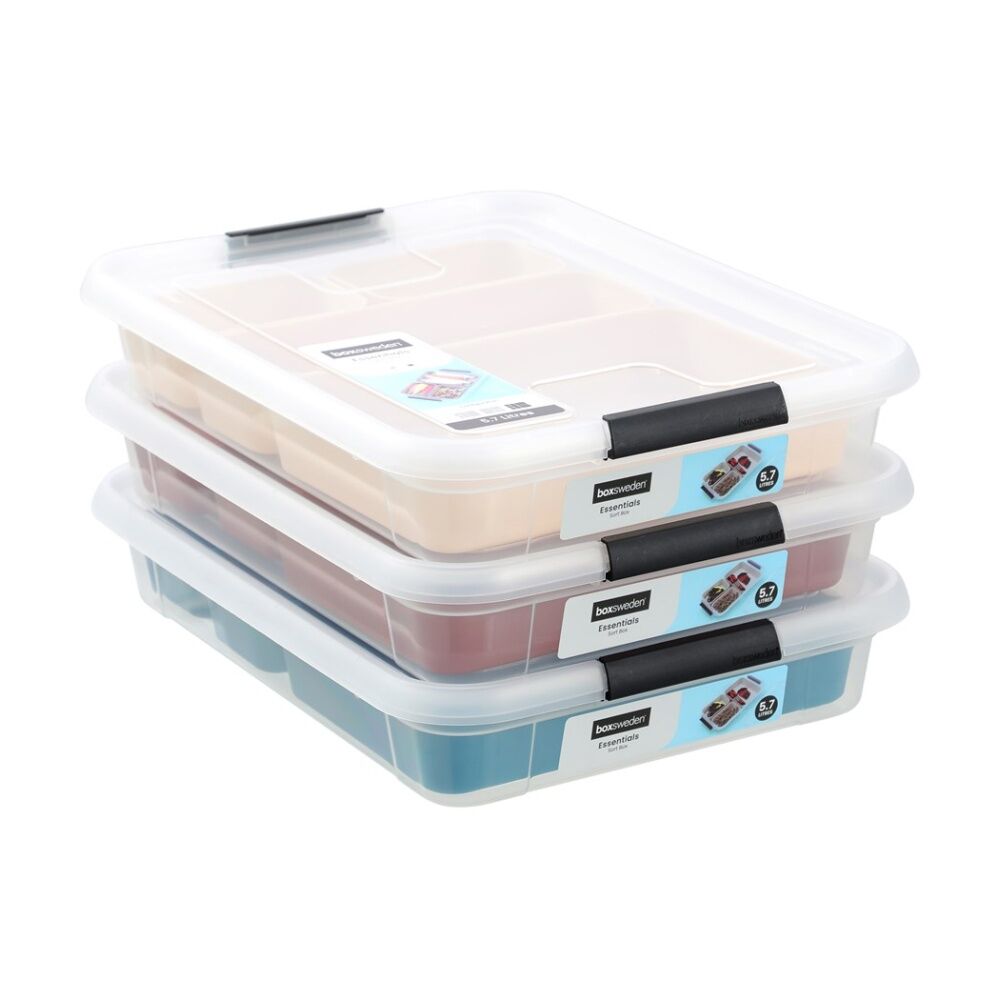 Boxsweden Essentials Sort Box 5.7L Incl Trays Home Organisation Assorted (3 Pack) — image 3
