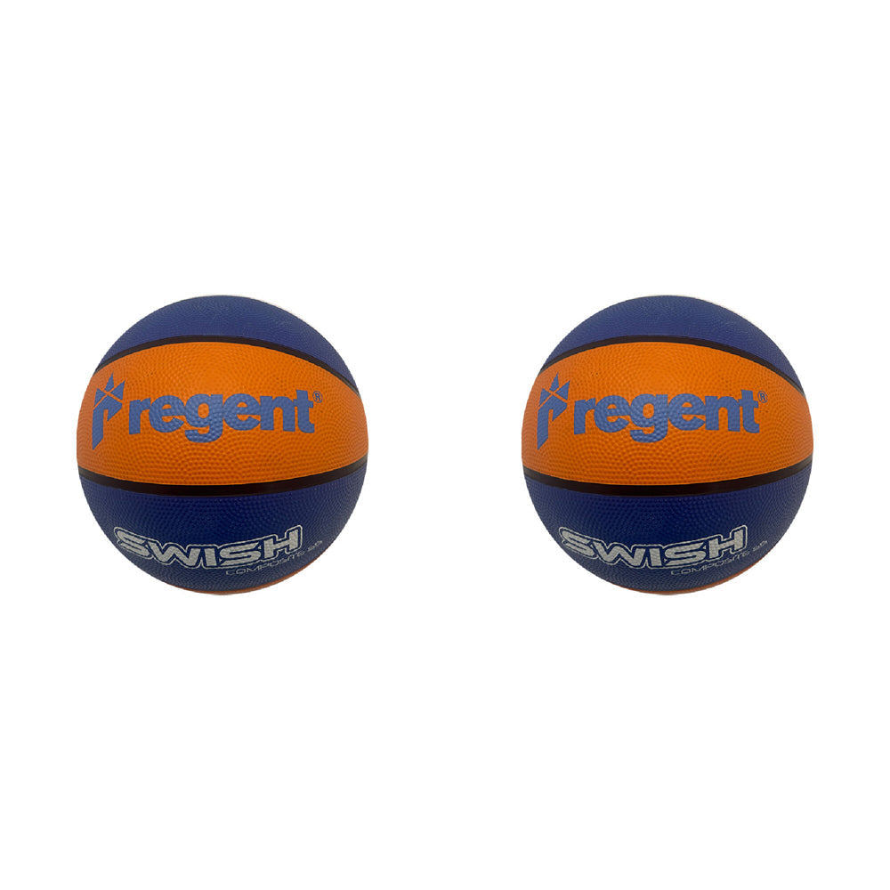Regent Swish Indoor/Outdoor Basketball Size 5 Orange/Blue (2 Pack)
