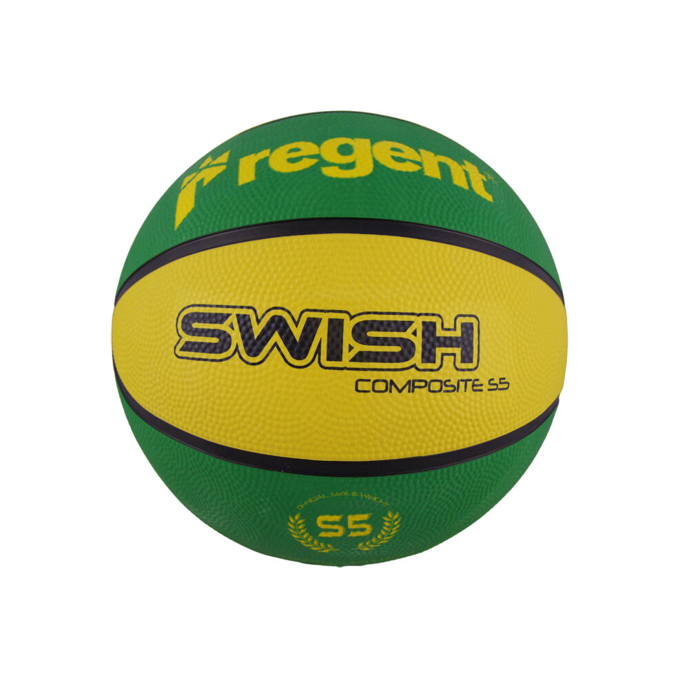 Regent Size 5 Green/Yellow Swish Indoor/Outdoor Rubber Basketball