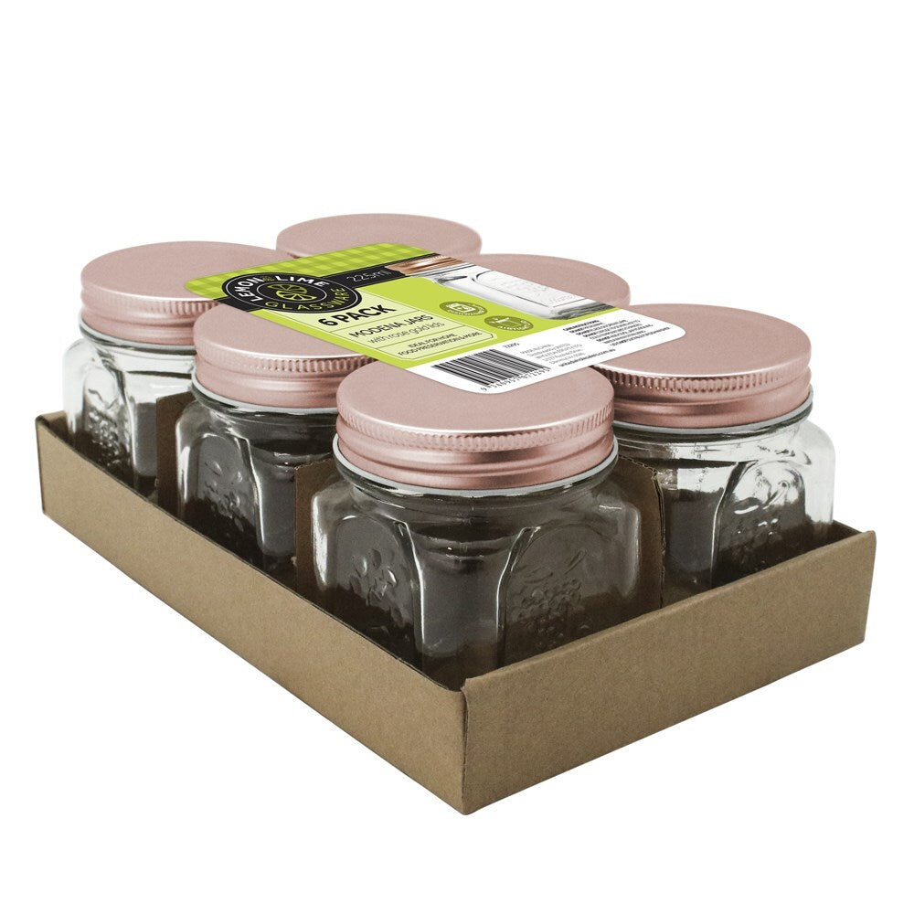 Lemon and Lime 6PK Lemon Lime Square Modena Glass Jar - 225ml (2 Pack) — image 5