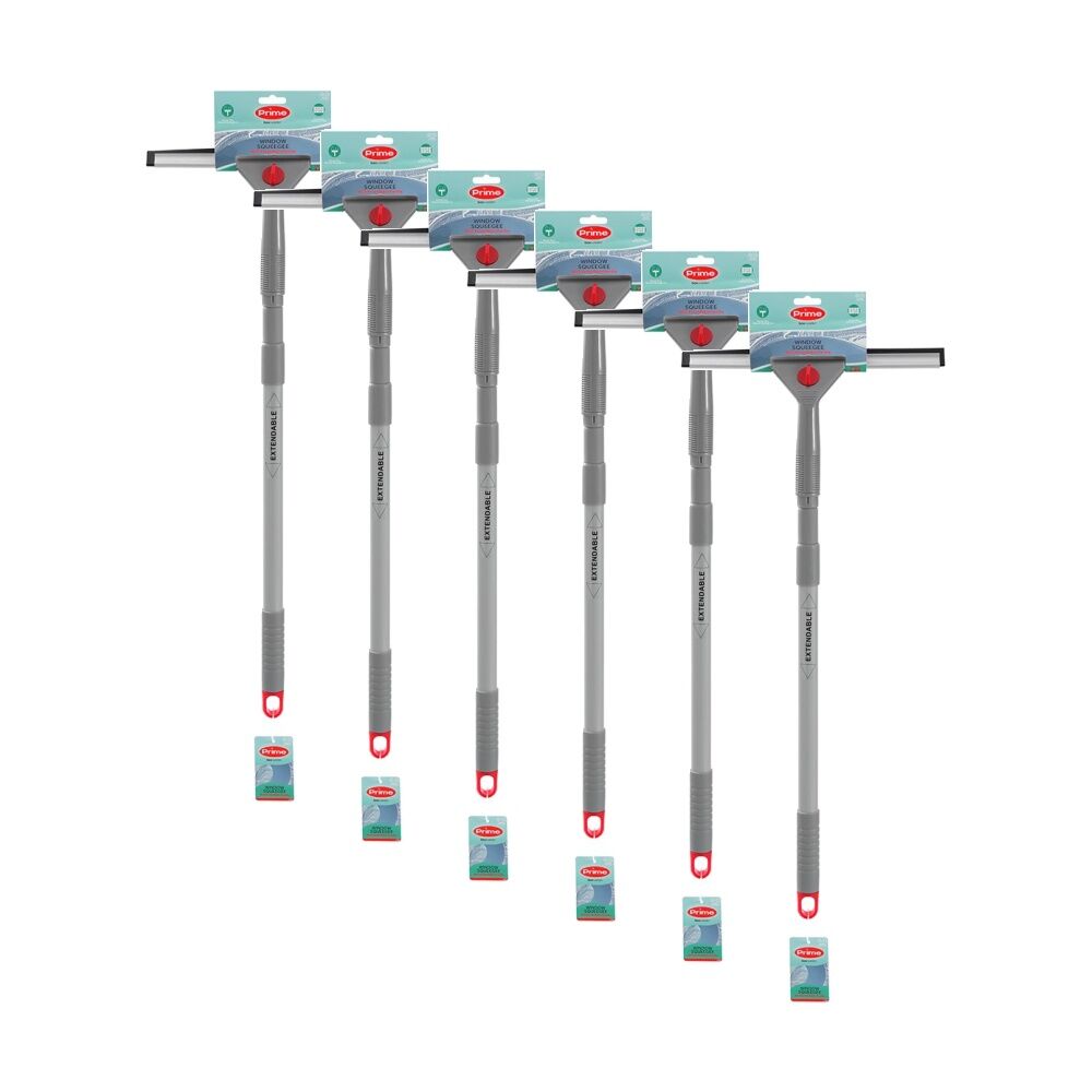 Boxsweden Prime Window Squeegee With Extendable Handle for Cleaning (6 Pack)