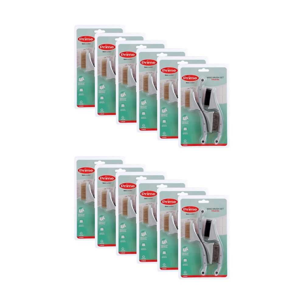 Boxsweden 3pc Boxsweden Prime Wire Brush Set Heavy Duty Bristles for Cleaning (12 Pack)