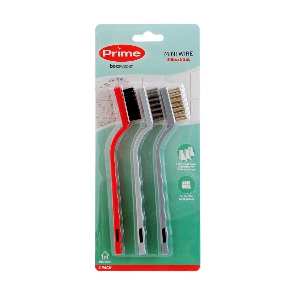 Boxsweden 3pc Boxsweden Prime Mini Wire Brush Set Heavy Duty Bristles for Cleaning (6 Pack) — image 2