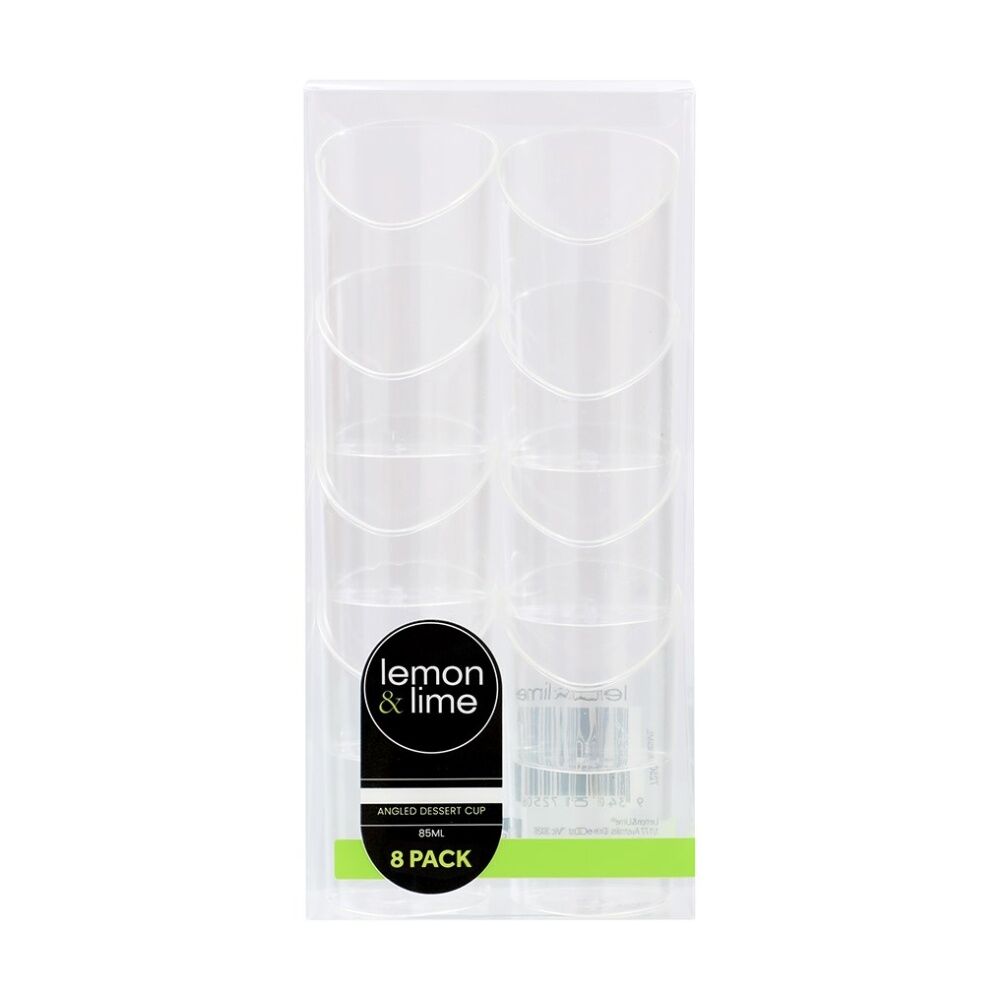 Lemon and Lime 8pc Lemon and Lime Mini Luxe Angled Dessert Cup 85ml Reusable Cups (12 Pack) — image 2
