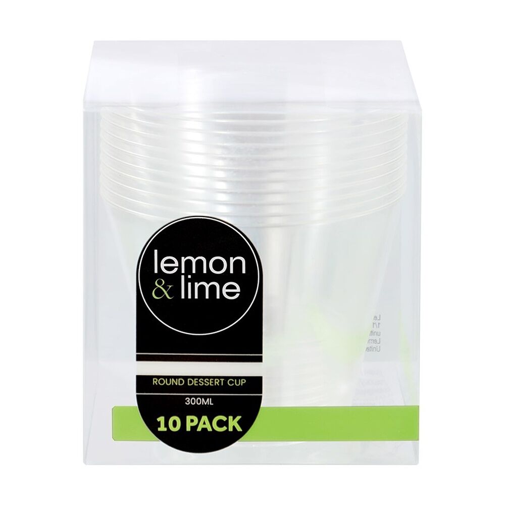 Lemon and Lime 12x 10pc Mini Luxe Round Dessert Cup 300ml Reusable Cups — image 2